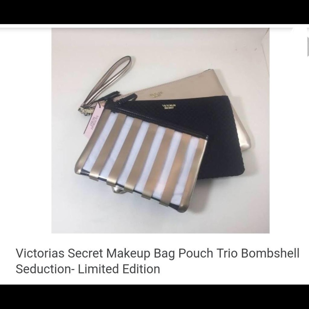 Victoria Secret Bombshell Trio Beauty Pouch NWOT